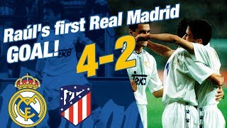 Raúl's first Real Madrid goal! | Real Madrid 4-2 Atlético de Madrid (1994/95)