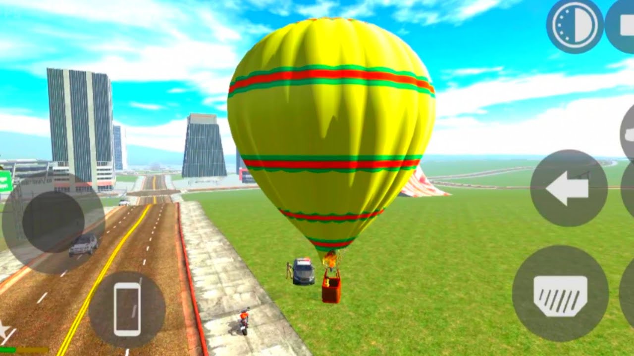 Indian Bike driving 3d police car vs hot air balloon 