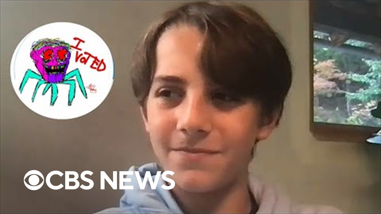 Teen's unconventional "I voted" sticker design goes viral