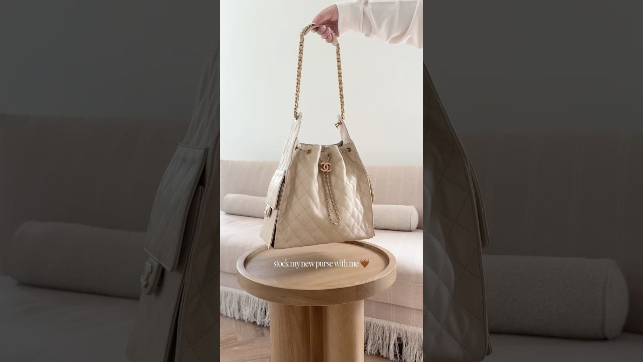 Stock my new purse with me 🤎👜 #whatsinmybag #purse #packwithme #chanel #amazonfinds