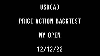 Backtest Series Part 2 || USD/CAD NY OPEN