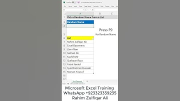 Pick a Random Name from a List in Microsoft Excel #shorts