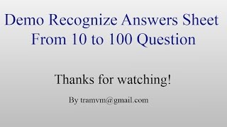 Source code recognize bubble sheet with android from 10 to 100 questions? - Auto exam grading