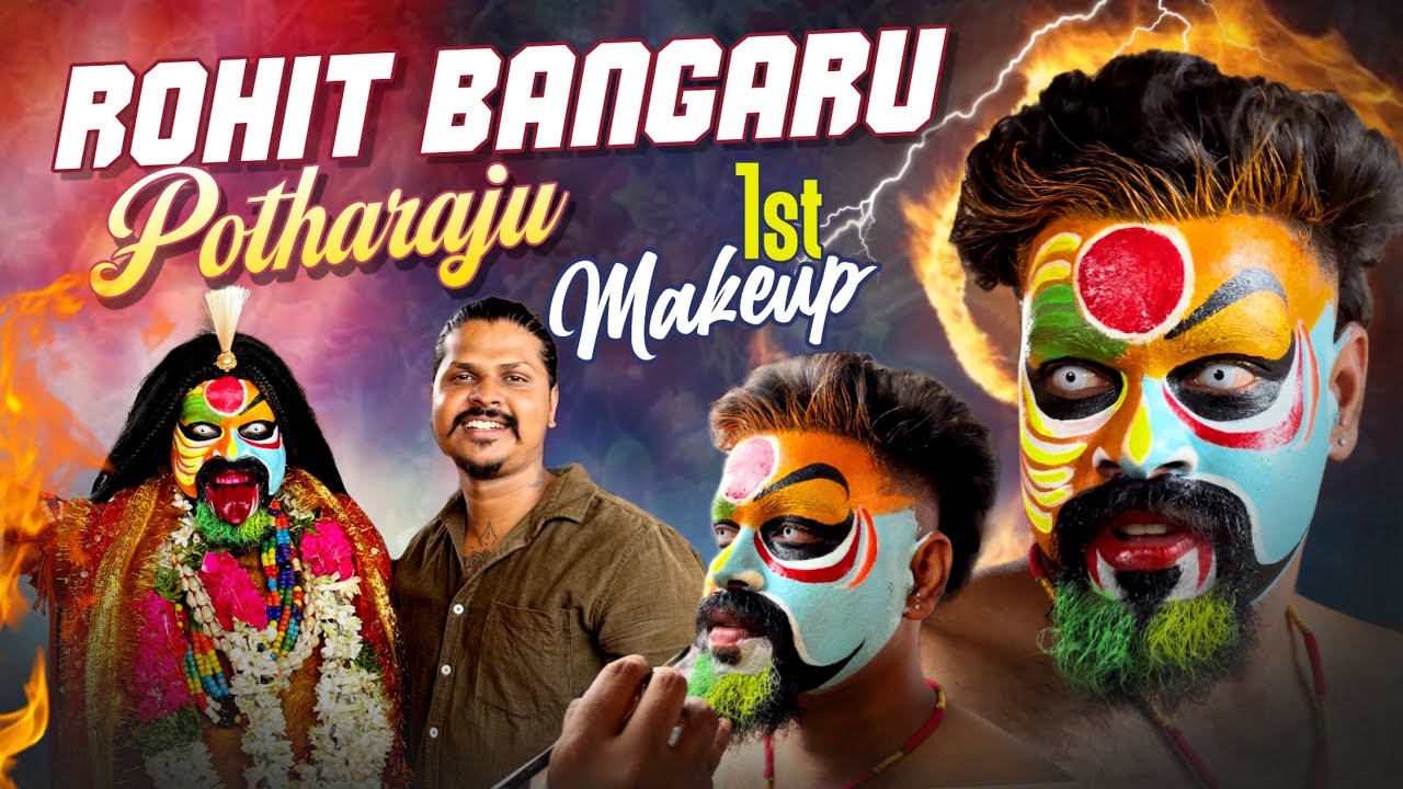 Rohit Bangaru Potharaju face making 2024 | Golconda Bonalu 2024 | Rohit Bangaru |#PotharajuDance2024