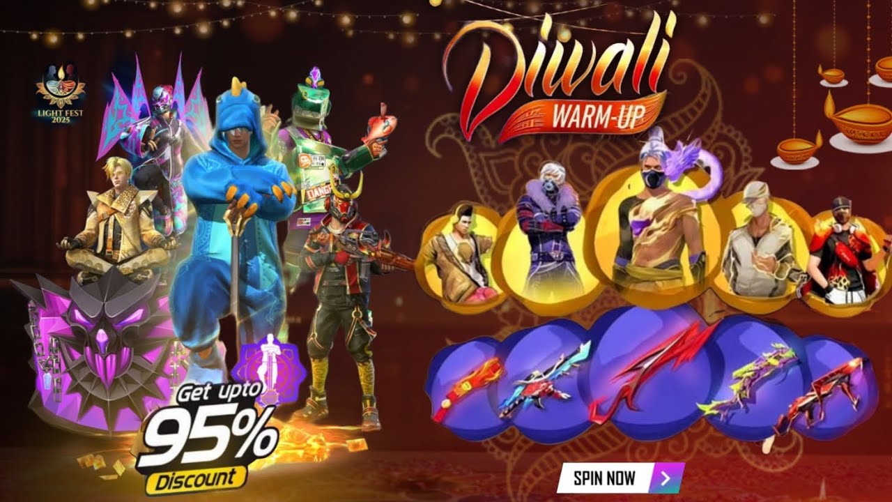 DIWALI WISH EVENT 2025, NEXT DISCOUNT EVENT, DIWALI CARNIVAL EVENT, FF NEW EVENT, FREEFIRE NEW EVENT