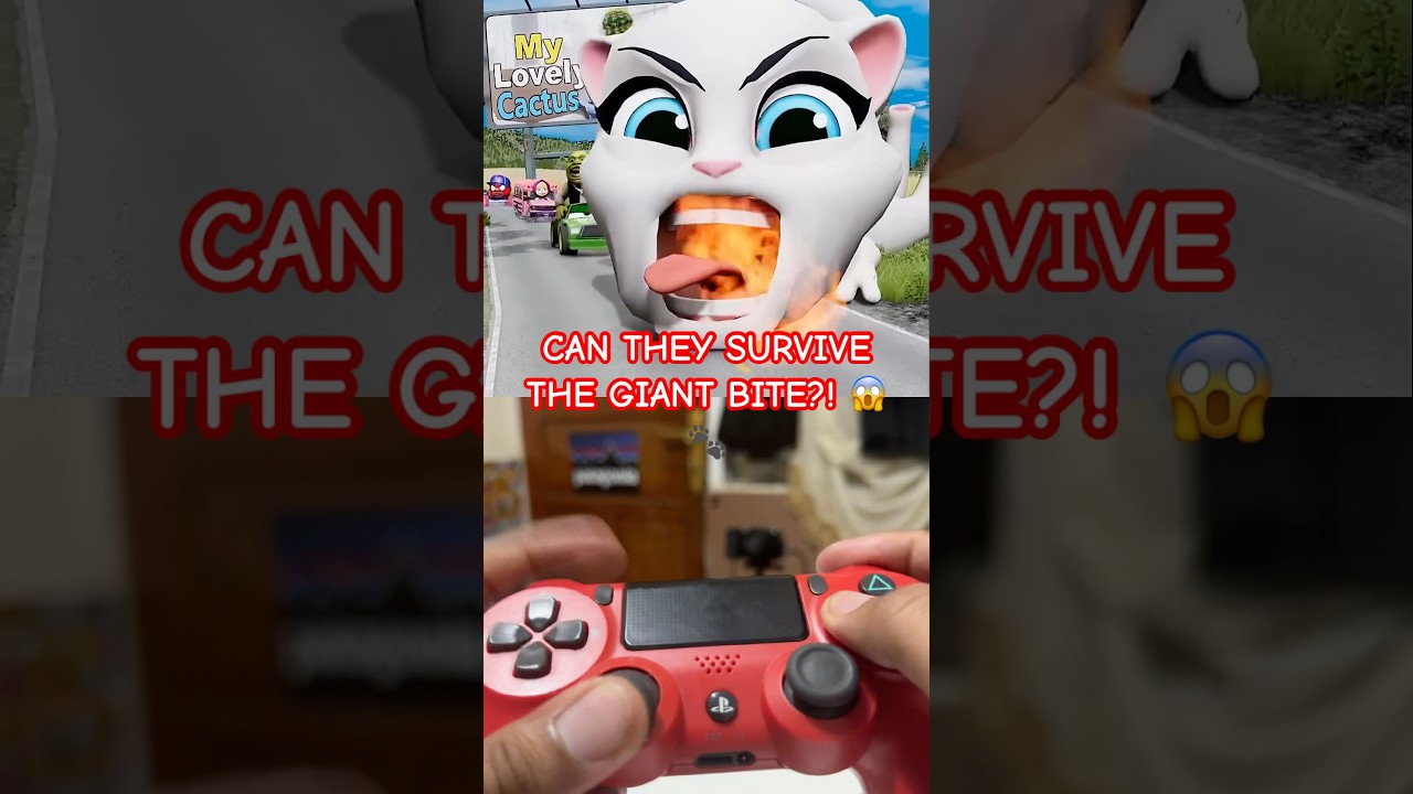 PREDATOR ATTACK: Happy Cars vs. Scary Mama Cat (BeamNG.drive)