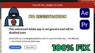 Fix “This Unlicensed Adobe App Will Be Disabled Soon” || After Effects & Premiere Pro 2025 Solution