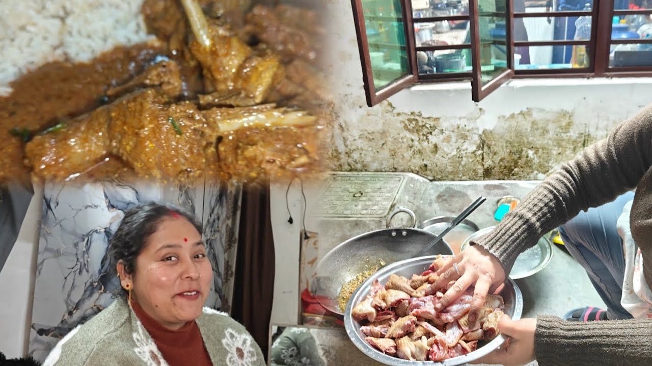 Chulhe me bnaya chicken 🐔