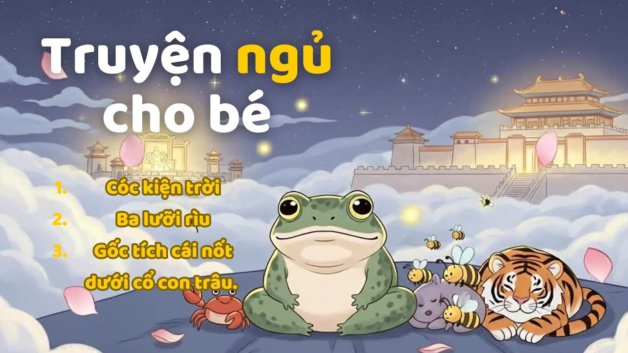 Cóc kiện trời và hai câu truyện CỔ TÍCH VIỆT NAM trước giờ ngủ cho bé | AI for kids