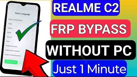 Realme C2(RMX1941)Android 9/1 Click Frp Bypass Without Pc 2025 | C2 Google Account Bypass 2025