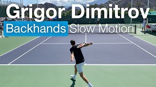 Grigor Dimitrov's One-Handed Backhands in Slow Motion - Court Level Tennis Practice