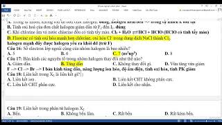 Hóa 10 - bài tập trắc nghiệm halogen