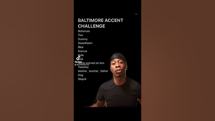 Baltimore Accent Challenge