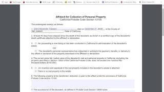 In some situations, probate can be avoided california with a small
estate affidavit. manteca and livermore based attorney grant a.
toeppen of advance plan...