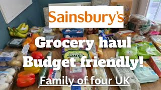 Budget friendly Sainsburys grocery haul | Family of four UK  Prices & meal plan