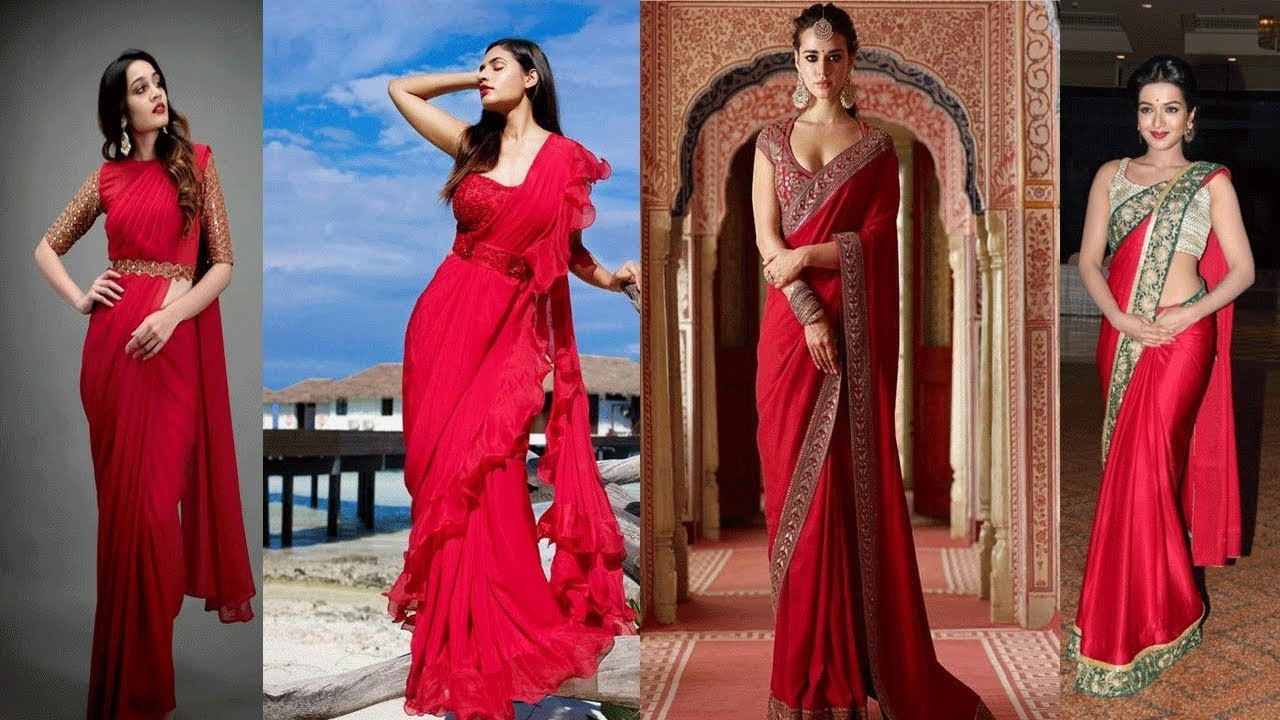 Latest Red Saree Designs Ideas 