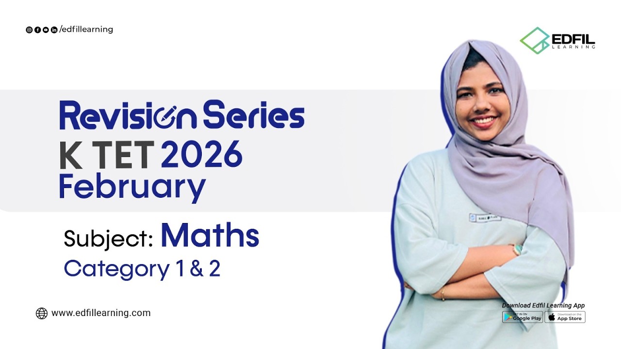 K TET RIVISION SERIES | Category 1 & 2 | MATHS | NAJUMUNNISSA Miss | EDFIL LEARNING