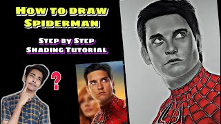 How to draw Spiderman (Tobey Maguire) | Step by Step Shading Tutorial for beginners screenshot 5