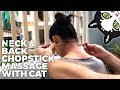 Neck and Back Chopstick Massage with Special Guest Appearance by a cat