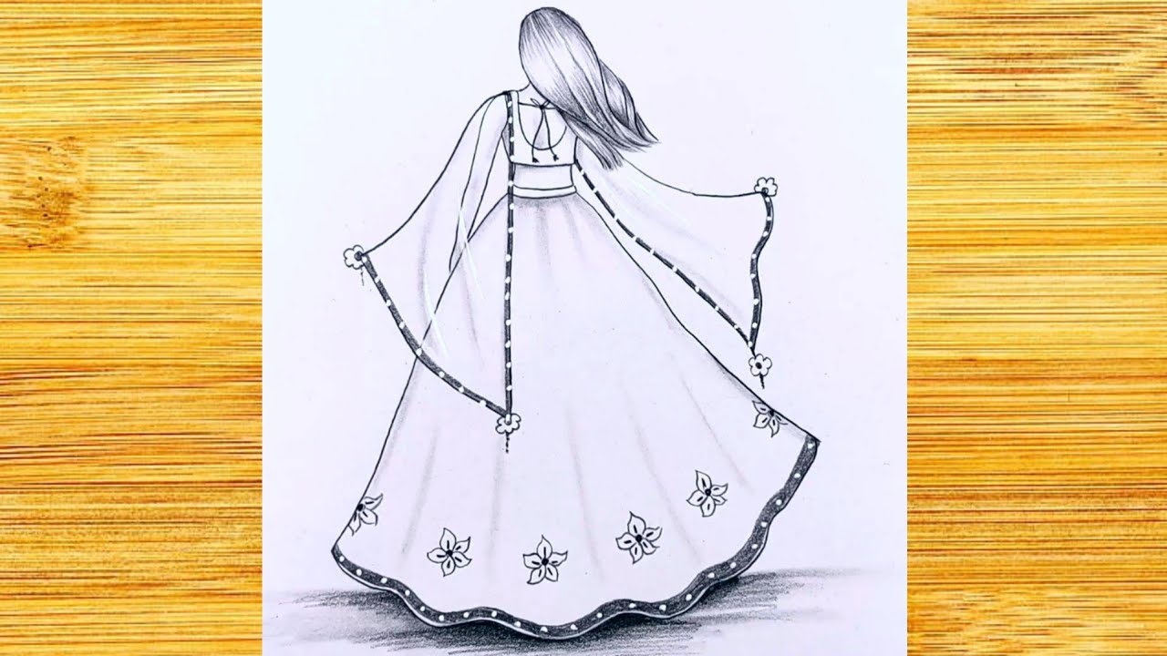 Design beautiful dress pencil sketch by Imranclips | Fiverr