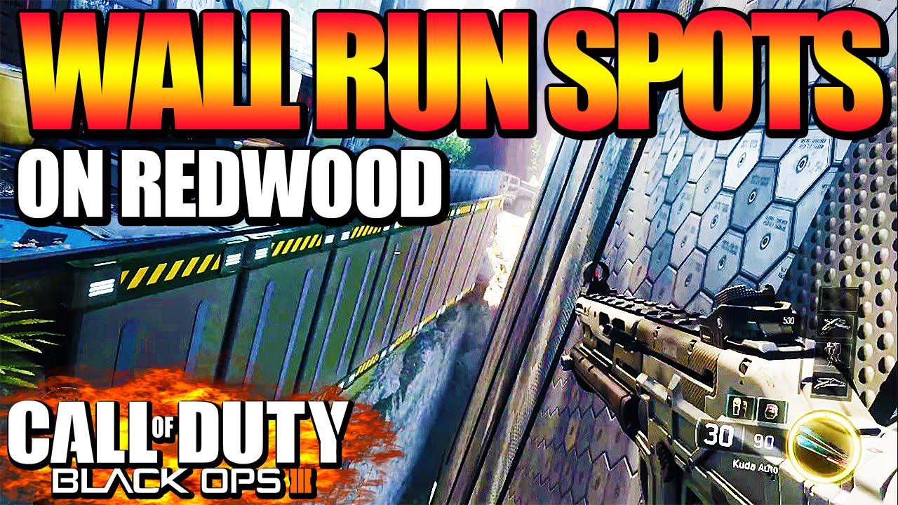 Black Ops 3 SECRET WALL RUN SPOTS on REDWOOD! (BO3 Wall Running Tips
