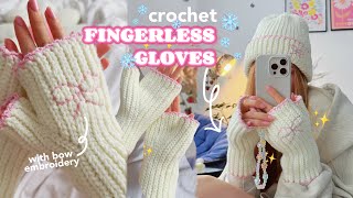 Crochet fingerless gloves / beginner friendly tutorial 🎀✨