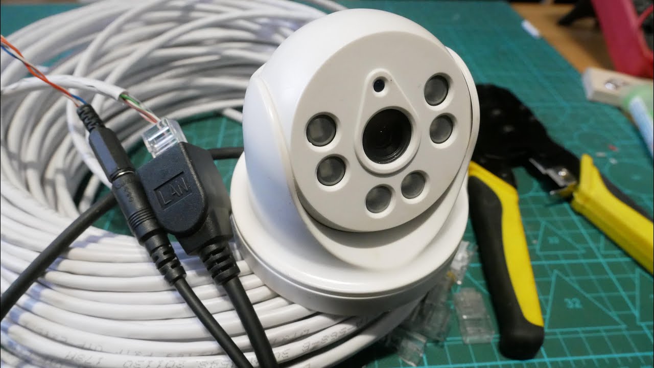 IP камера подключение по одному проводу - YouTube