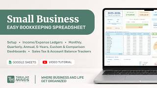 Small Business Bookkeeping Spreadsheet for Google Sheets — Full Video Tutorial
