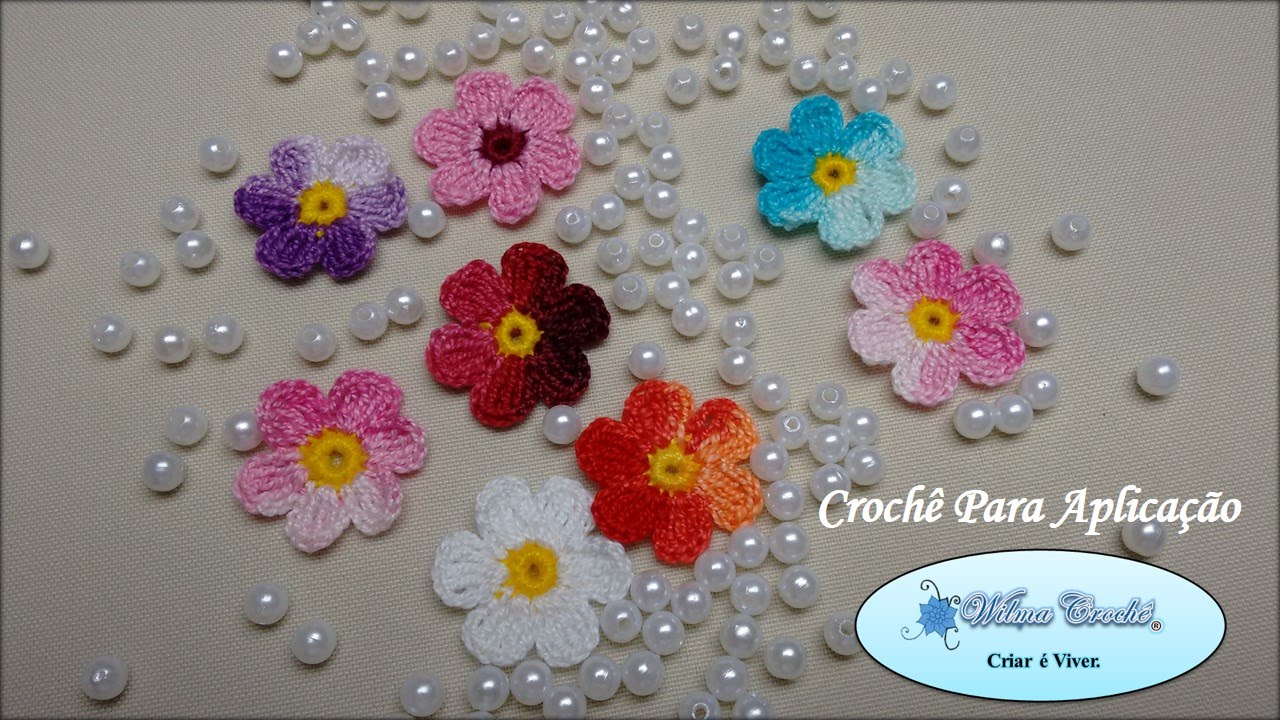 Mini Flor de Crochê Para Aplicação (4cm) - YouTube