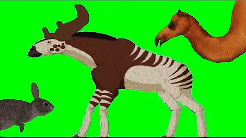 Copyright free Cenozoic stampede green screen