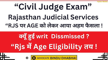 What is Eligibility Criteria of Rajasthan Judiciary? Rajasthan Judiciary | RJS | Civil Judge Exam!