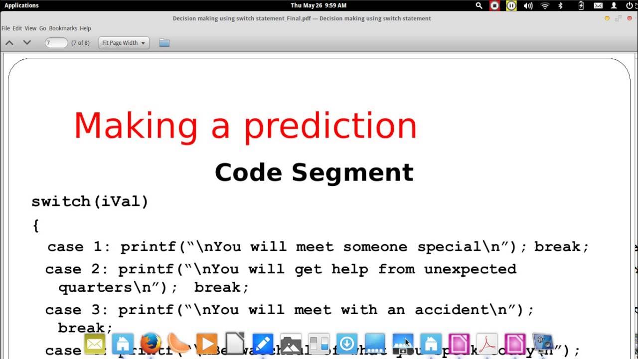 Decision Making Using Switch Statement - YouTube