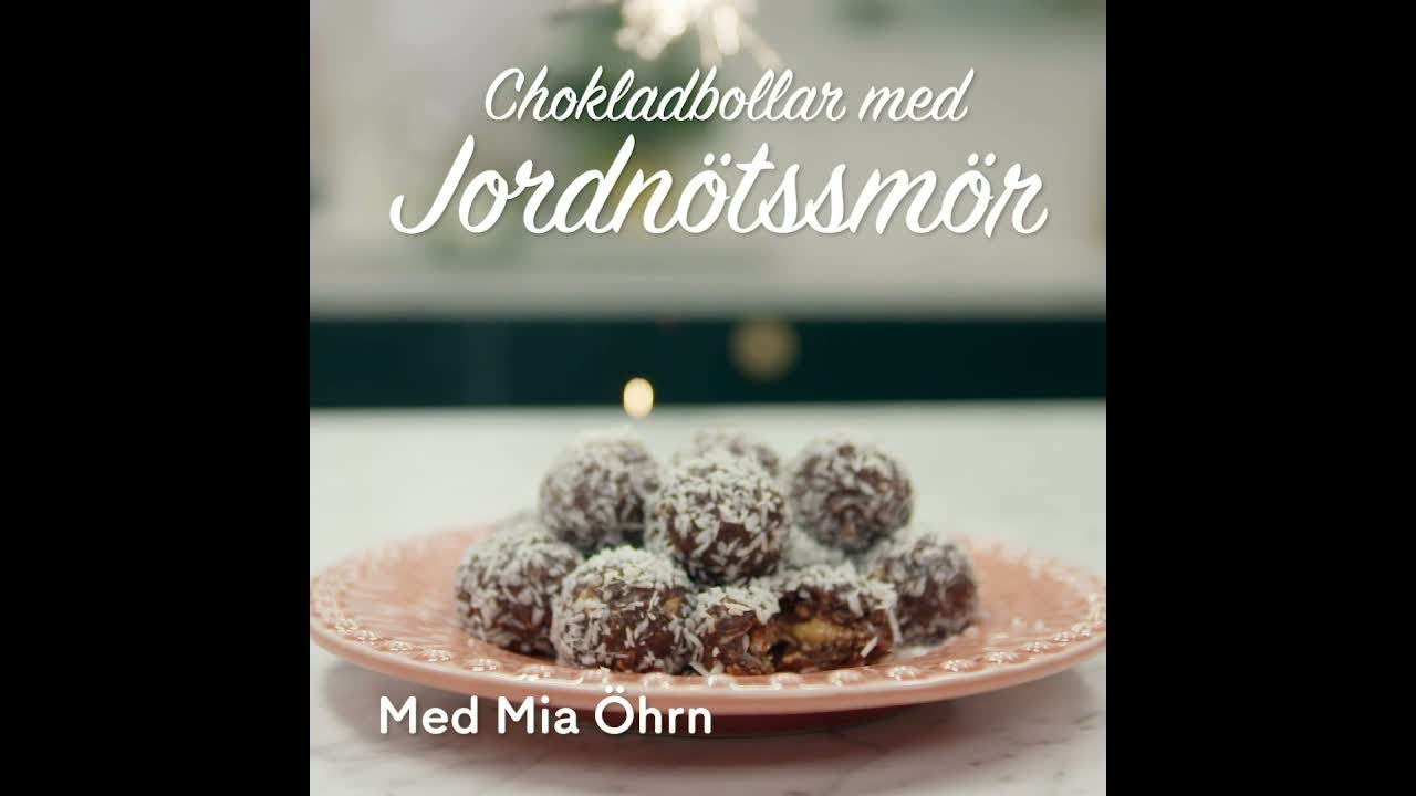 Chokladbollar fyllda med jordnötssmör