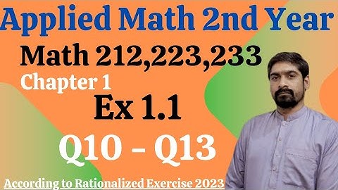 Applied (DAE) Math Codes 212, 223, 233 - Exercise 1.1 -Question 10 to13 | Even and Odd Functions