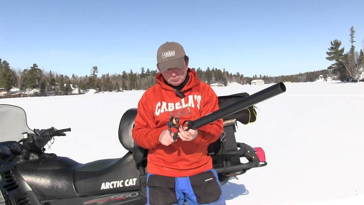 An efficient way to store ice fishing rods 