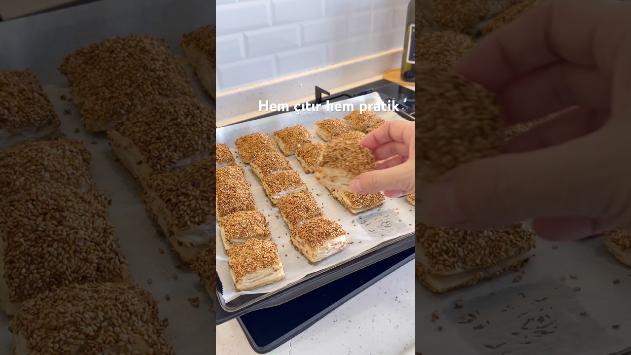 Milföyden susamlı 🥐 börek! #milföy #börek #kahvalti #yemek #food