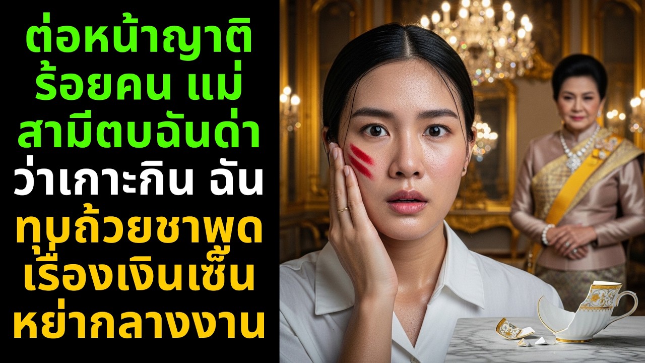 ต่อหน้าญาติร้อย  แม่สามีตบฉันด่าว่าเกาะกิน ฉันทุบถ้วยชาพูดเรื่องเงิน—เซ็นหย่ากลางงาน