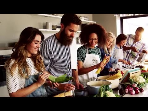 Friends Throw Dinner Party Stock Video - YouTube