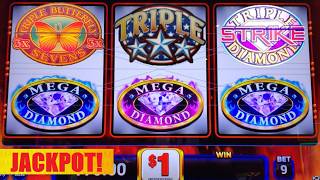 JACKPOT! Triple Double Stars + Triple Butterfly 7's + Triple Diamond Strike + Mega Diamond slots! screenshot 3