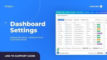 Shape Software Dashboard Settings