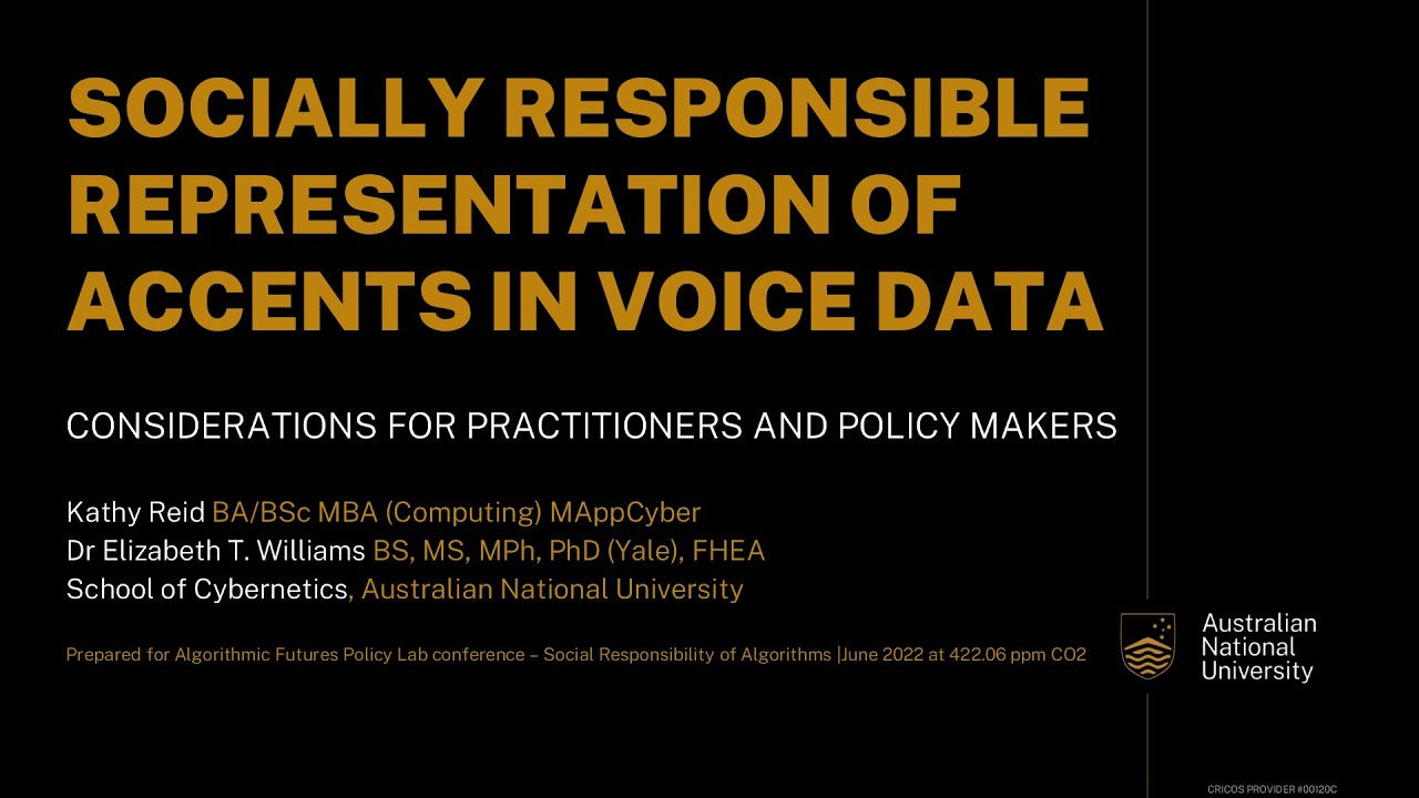 SRA22 - Socially responsible representation of accents in voice data