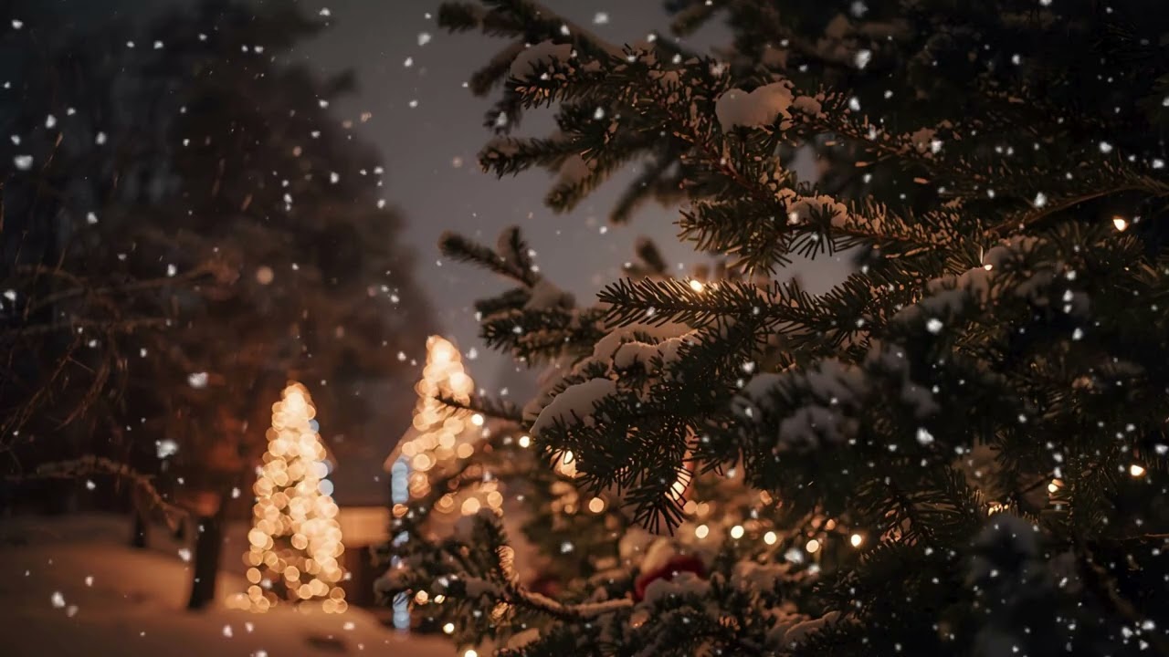 1 Hour New Year's Winter Snowfall Background Video | 1080p HD