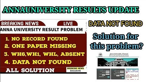 Annauniversity exam result NO DATA FOUND problem | #annauniversityresults #results #nodatafound #jt|