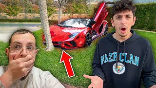 I Crashed FaZe Rugs LAMBO!  *INSANE FREAKOUT*