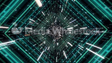 Abstract creative cosmic background, hyper jump into another galaxy through the green tunnel