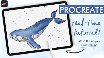 Watercolor Whale Tutorial 💧 (PROCREATE Watercolor Painting Tutorial in Real-Time!)