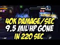 43000 damage every second  95m hp gone in 220 sec  masive yellow numbers mcoc