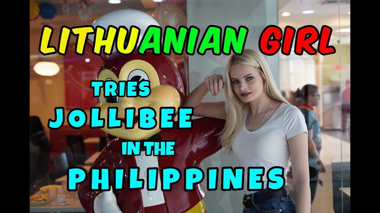 Foreign Girl tries Jollibee in The Philippines! | Lithuanian