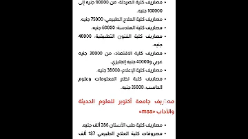 مصاريف كليات جامعة 6أكتوبر الثانوية العامة جامعات خاصة جامعات اهلية كليات مصاريف الجامعات الخاصة 