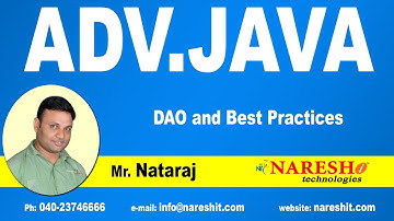 DAO and Best Practices | Advanced Java Tutorial |  Mr.Nataraj